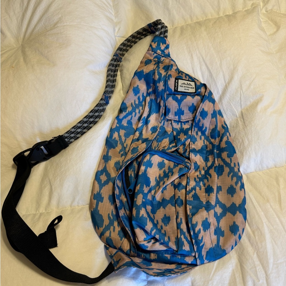 Stylish Blue and Tan Backpack